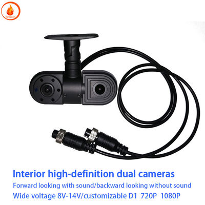 AHD Dual Car Camera คล้องรถยนต์ CMOS ความละเอียดสูง ภายในและภายนอก